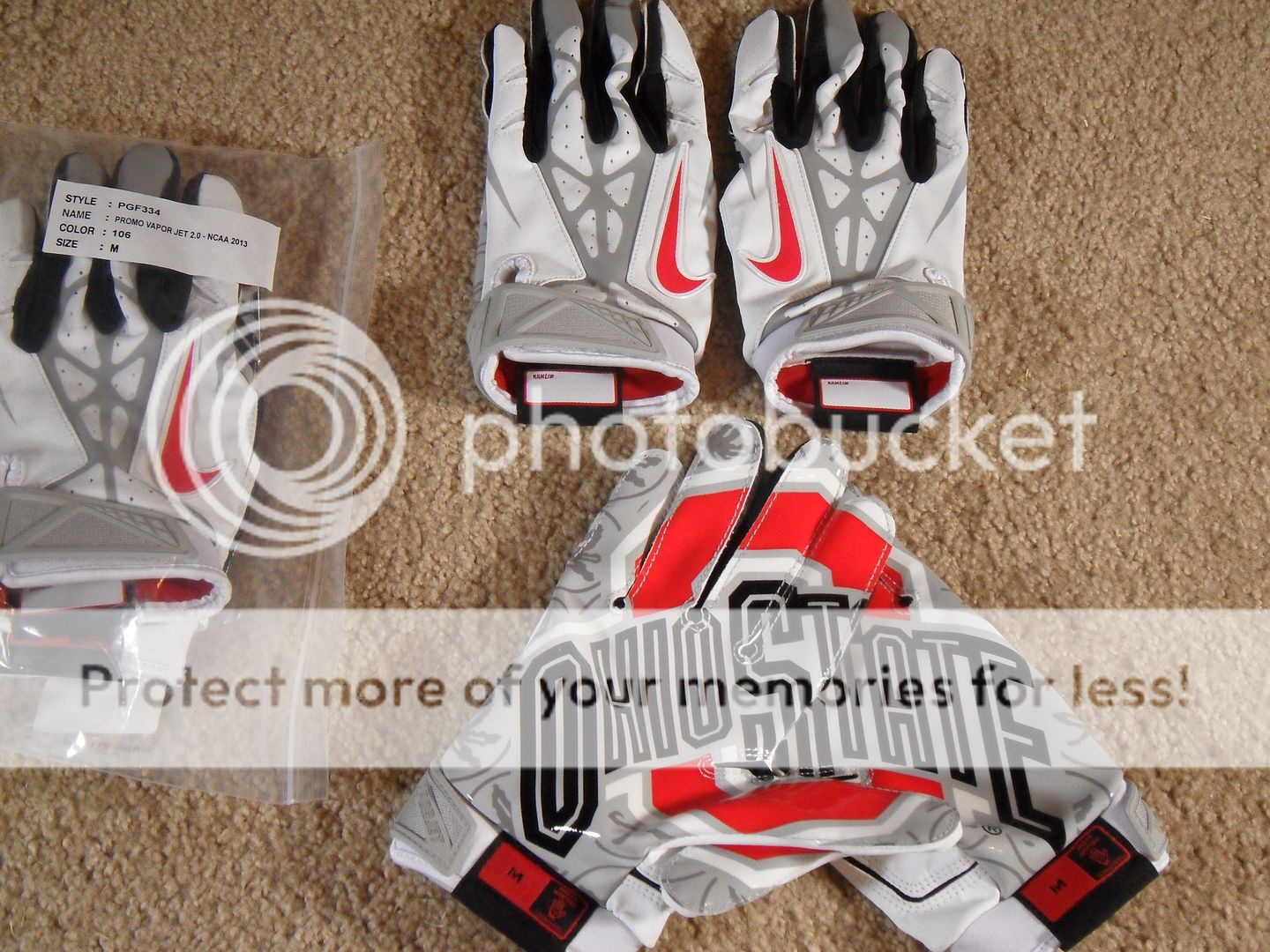 Nike Team Issue Ohio State Buckeyes Football Gloves Vapor Jet Carbon